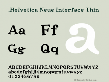 .Helvetica Neue Interface Thin 10.0d35e1图片样张