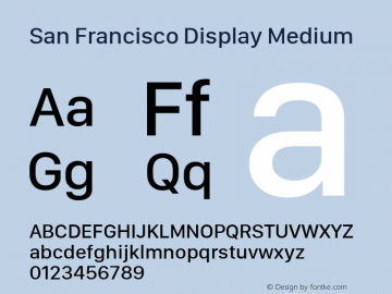 San Francisco Display Medium 10.0d27e2--BETA Font Sample
