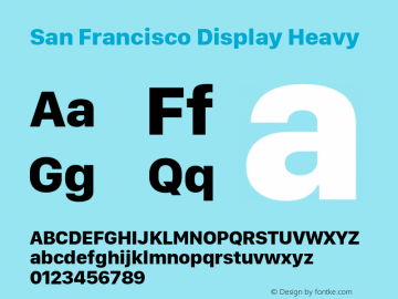 San Francisco Display Heavy 10.0d27e2--BETA Font Sample