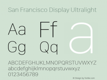 San Francisco Display Ultralight 10.0d27e2--BETA图片样张