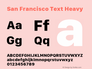 San Francisco Text Heavy 10.0d64e2--BETA Font Sample