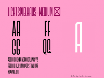 Lichtspielhaus-Medium ☞ Version 1.024;PS 001.024;hotconv 1.0.70;makeotf.lib2.5.58329;com.myfonts.easy.typocalypse.lichtspielhaus.medium.wfkit2.version.4c9X Font Sample