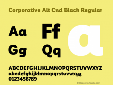 Corporative Alt Cnd Black Regular Version 1.000;PS 001.000;hotconv 1.0.70;makeotf.lib2.5.58329图片样张