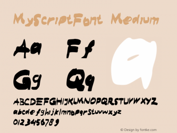 MyScriptFont Medium Version 001.000 Font Sample