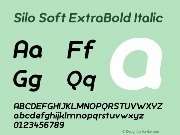 Silo Soft ExtraBold Italic Version 1.000;PS 001.000;hotconv 1.0.70;makeotf.lib2.5.58329;com.myfonts.easy.typeunion.silo-soft.extra-bold-italic.wfkit2.version.4qiv图片样张