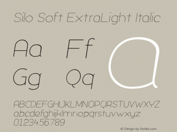 Silo Soft ExtraLight Italic Version 1.000;PS 001.000;hotconv 1.0.70;makeotf.lib2.5.58329;com.myfonts.easy.typeunion.silo-soft.extra-light-italic.wfkit2.version.4qiw图片样张