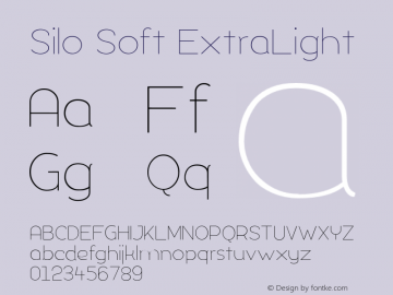 Silo Soft ExtraLight Version 1.000;PS 001.000;hotconv 1.0.70;makeotf.lib2.5.58329;com.myfonts.easy.typeunion.silo-soft.extra-light.wfkit2.version.4qiC图片样张