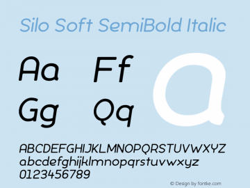 Silo Soft SemiBold Italic Version 1.000;PS 001.000;hotconv 1.0.70;makeotf.lib2.5.58329;com.myfonts.easy.typeunion.silo-soft.semi-bold-italic.wfkit2.version.4qiG图片样张