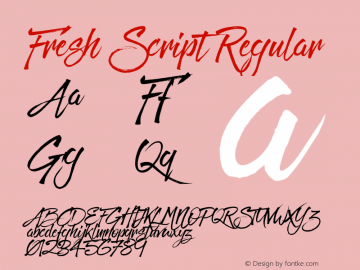 Fresh Script Regular 1.000 Font Sample