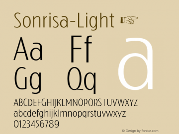 Sonrisa-Light ☞ Version 1.000;com.myfonts.easy.castletype.sonrisa.light.wfkit2.version.3yVt Font Sample