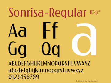 Sonrisa-Regular ☞ Version 1.000;com.myfonts.easy.castletype.sonrisa.regular.wfkit2.version.3yVG Font Sample