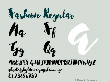 Fashion Regular Version 1.00 July 24, 2015, initial release图片样张