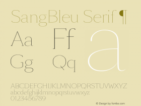 SangBleu Serif ¶ Version 2.011 Font Sample