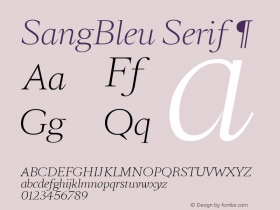 SangBleu Serif ¶ Version 2.011 Font Sample