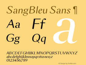 SangBleu Sans ¶ Version 2.011 Font Sample