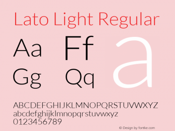 Lato Light Regular Version 1.104; Western+Polish opensource图片样张