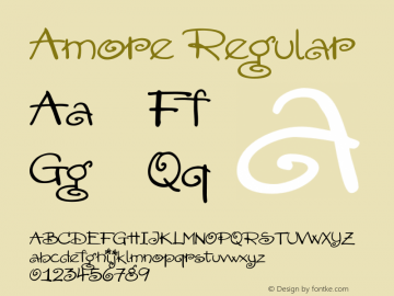 Amore Regular 001.001 Font Sample