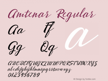 Amtenar Regular Version 001.000 Font Sample