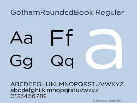 GothamRoundedBook Regular Version 1.200 Font Sample