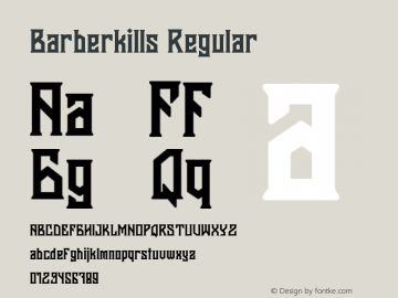 Barberkills Regular Unknown Font Sample