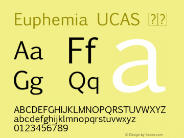 Euphemia UCAS 斜体 10.0d1e2 Font Sample