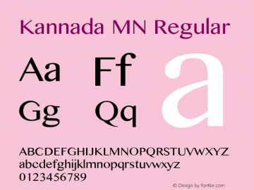 Kannada MN Regular 10.0d1e1 Font Sample