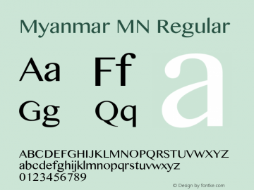 Myanmar MN Regular 10.0d1e2 Font Sample