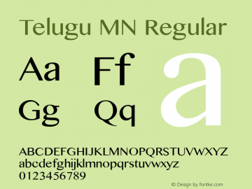 Telugu MN Regular 10.0d1e1 Font Sample