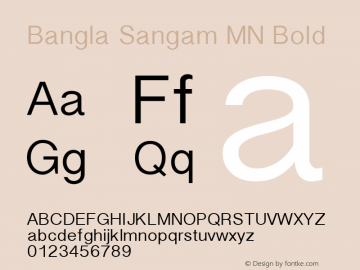 Bangla Sangam MN Bold 10.0d8e1 Font Sample