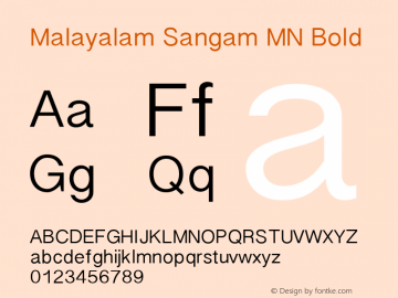 Malayalam Sangam MN Bold 10.0d1e1图片样张