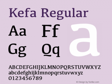 Kefa Regular 10.0d1e1 Font Sample
