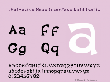 .Helvetica Neue Interface Bold Italic 10.0d35e1图片样张