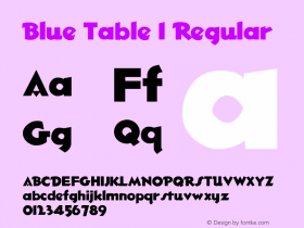 Blue Table 1 Regular Converted from E:\TTFONTS\HOTSHOT.TF1 by ALLTYPE Font Sample