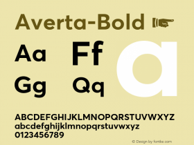 Averta-Bold ☞ Version 1.002;PS 001.002;hotconv 1.0.70;makeotf.lib2.5.58329;com.myfonts.easy.intelligent-foundry.averta .bold.wfkit2.version.4qmG图片样张