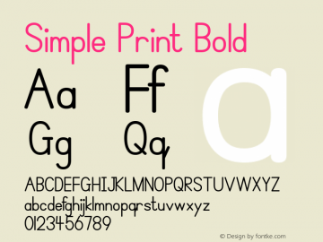 Simple Print Bold 000.000图片样张