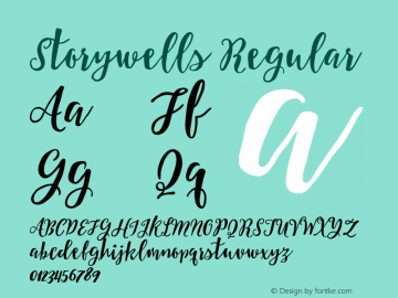 Storywells Regular 1.000 Font Sample