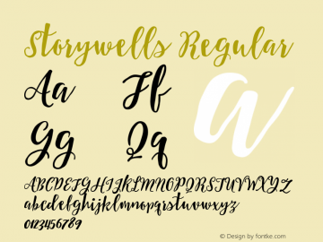 Storywells Regular Version 1.000 Font Sample