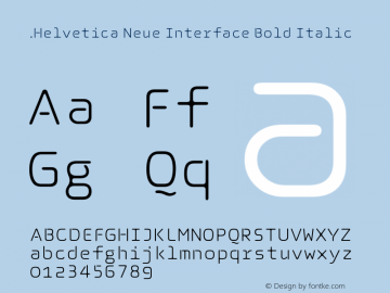 .Helvetica Neue Interface Bold Italic 10.0d35e1 Font Sample