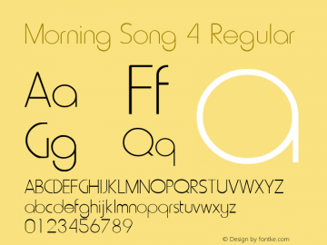 Morning Song 4 Regular QualiType TrueType font  10/5/92图片样张