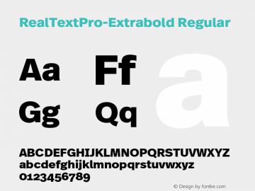 RealTextPro-Extrabold Regular Version 7.504; 2015; Build 1023图片样张
