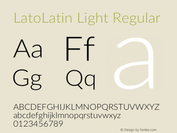 LatoLatin Light Regular Version 2.015; 2015-08-06; http://www.latofonts.com/图片样张