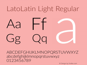 LatoLatin Light Regular Version 2.015; 2015-08-06; http://www.latofonts.com/图片样张