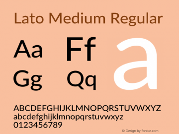 Lato Medium Regular Version 2.015; 2015-08-06; http://www.latofonts.com/ Font Sample