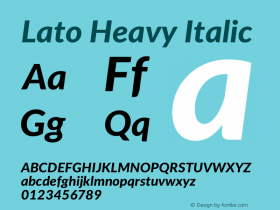 Lato Heavy Italic Version 2.015; 2015-08-06; http://www.latofonts.com/图片样张