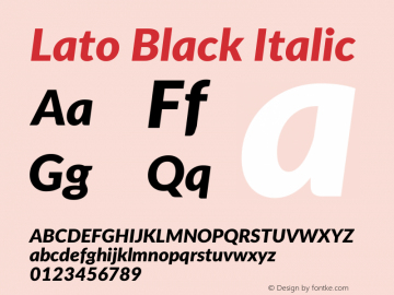 Lato Black Italic Version 2.015; 2015-08-06; http://www.latofonts.com/图片样张