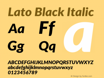 Lato Black Italic Version 2.015; 2015-08-06; http://www.latofonts.com/图片样张