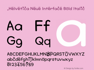 .Helvetica Neue Interface Bold Italic 10.0d35e1图片样张