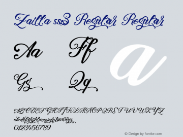 Zailla ss3 Regular Regular Version 1.000 Font Sample
