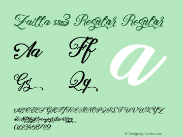 Zailla ss3 Regular Regular 1.000 Font Sample
