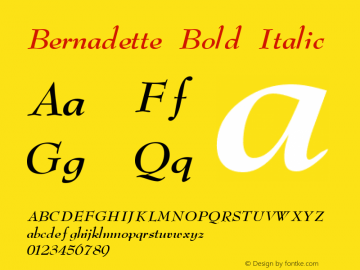 Bernadette Bold Italic Publisher's Paradise -- Media Graphics International Inc.图片样张